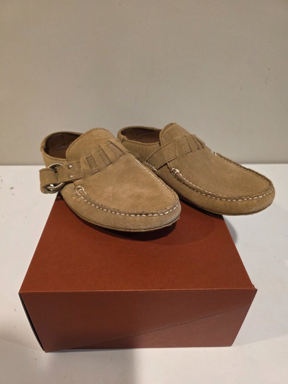 Quoddy Mules | Mushroom Suede | Size 11 | Barely Worn